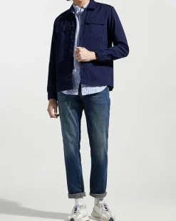 Surchemise en Twill Canvas bleu marine-Hackett London