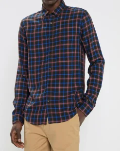 Surchemise légère à carreaux bleu marine-Scotch & Soda Sale
