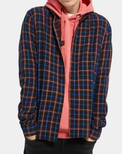 Surchemise légère à carreaux bleu marine-Scotch & Soda Sale