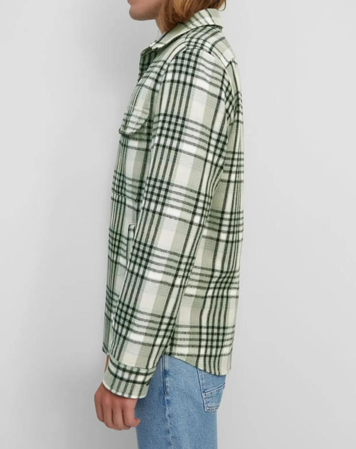 Surchemise manches longues Crx Poches Coton Organic vert/blanc-Marc O'Polo Discount