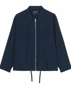 SurChemise Oversize Coton Organic bleu marine-Marc O'Polo New
