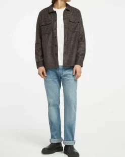 Surchemise Regular Fit en Flanelle imprimée Prince de Galles marron-Hackett London Sale