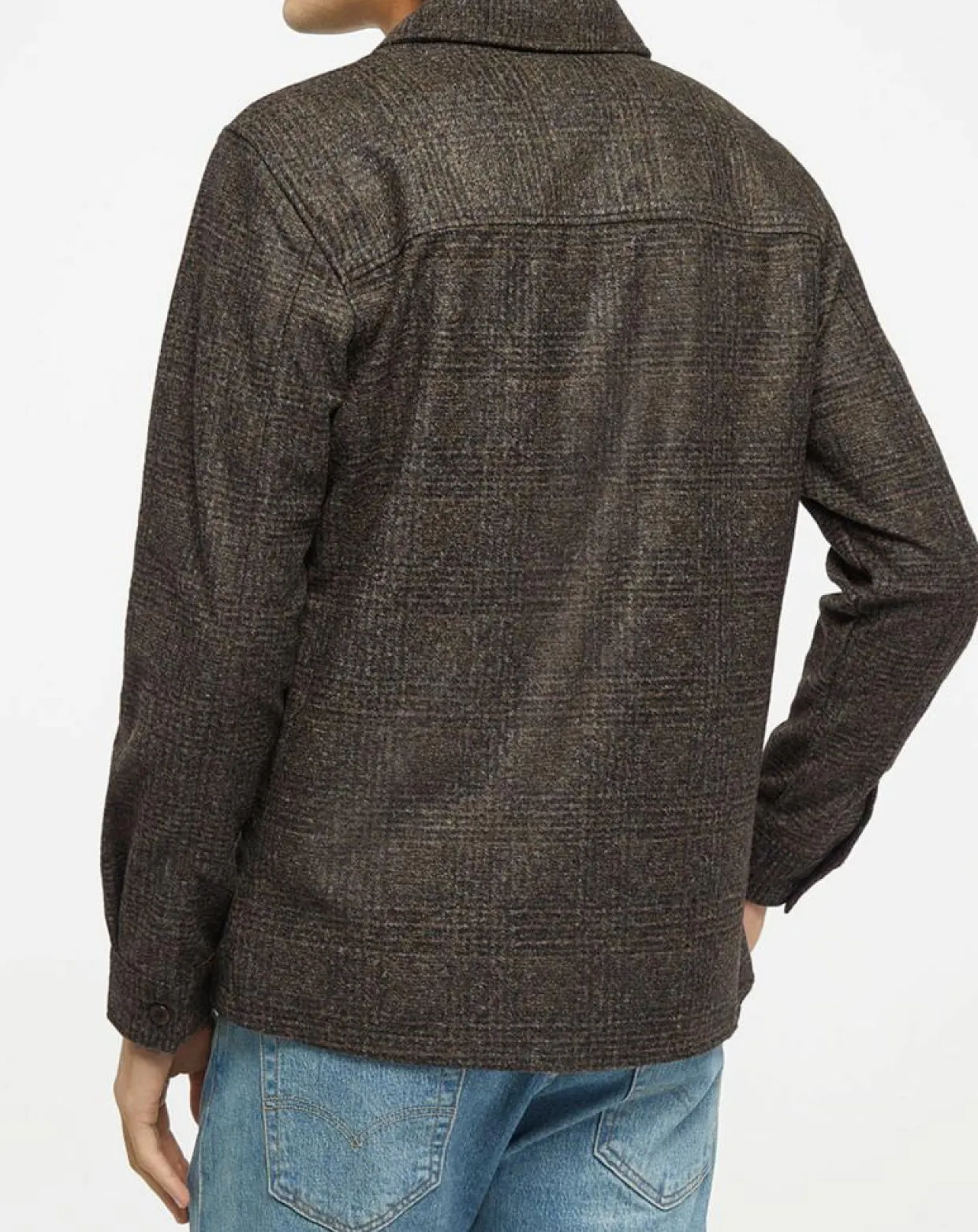 Surchemise Regular Fit en Flanelle imprimée Prince de Galles marron-Hackett London Sale