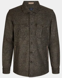 Surchemise Regular Fit en Flanelle imprimée Prince de Galles marron-Hackett London Sale