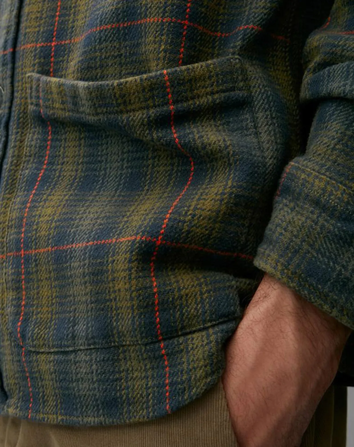 Surchemise Tartan à Poches kaki/bleu-Marc O'Polo New