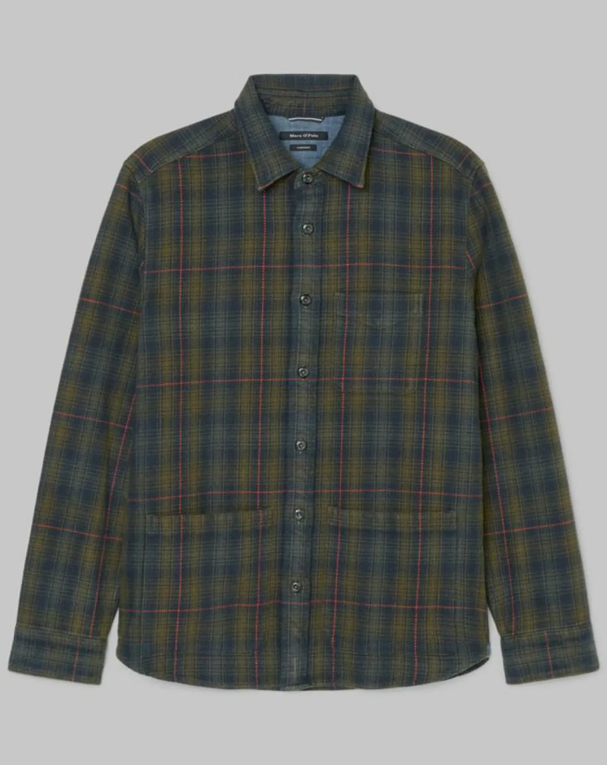 Surchemise Tartan à Poches kaki/bleu-Marc O'Polo New