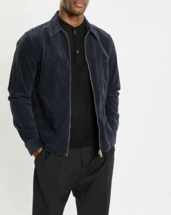 Homme Marc O'Polo Chemises^Surchemise zippée en Velours milleraies bleu marine