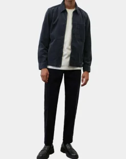 Homme Marc O'Polo Chemises^Surchemise zippée en Velours milleraies bleu marine