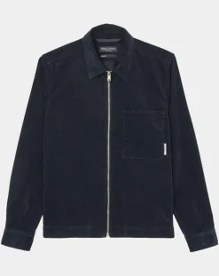Homme Marc O'Polo Chemises^Surchemise zippée en Velours milleraies bleu marine