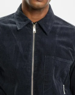 Homme Marc O'Polo Chemises^Surchemise zippée en Velours milleraies bleu marine