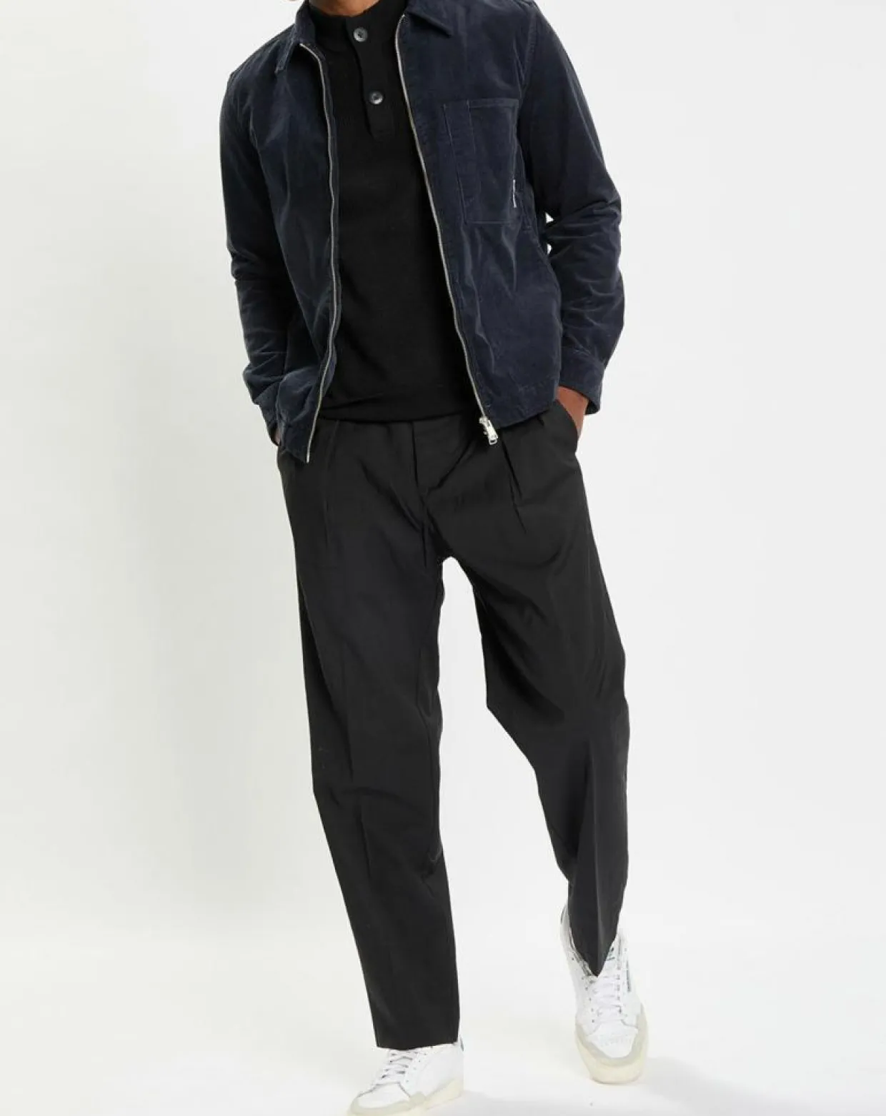 Homme Marc O'Polo Chemises^Surchemise zippée en Velours milleraies bleu marine