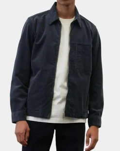 Homme Marc O'Polo Chemises^Surchemise zippée en Velours milleraies bleu marine