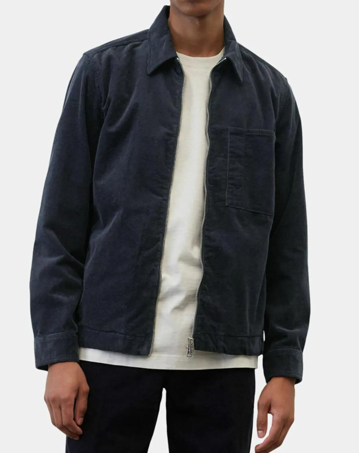 Homme Marc O'Polo Chemises^Surchemise zippée en Velours milleraies bleu marine