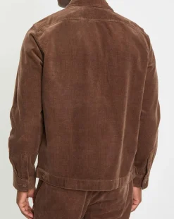 Homme Marc O'Polo Chemises^Surchemise zippée en Velours milleraies marron