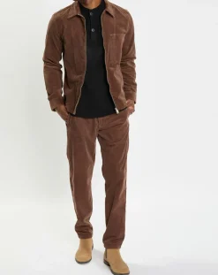 Homme Marc O'Polo Chemises^Surchemise zippée en Velours milleraies marron