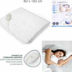 Surmatelas chauffant blanc - 150x80 cm-Sensly Discount