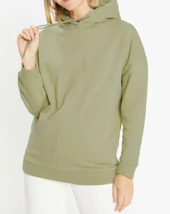 Sweat à capuche en Coton Bio Bahut kaki clair-Galeries Lafayette Discount