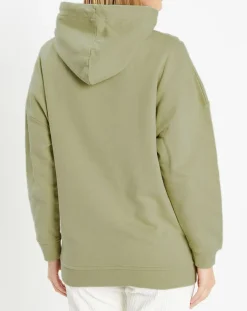 Sweat à capuche en Coton Bio Bahut kaki clair-Galeries Lafayette Discount
