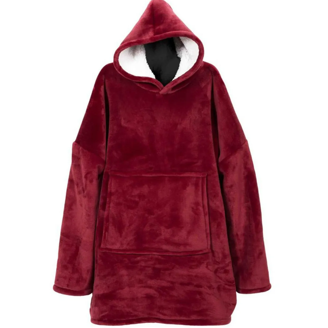 Sweat à Capuche Interieur Sherpa rouge - 118x85x2 cm-Home Deco Factory New