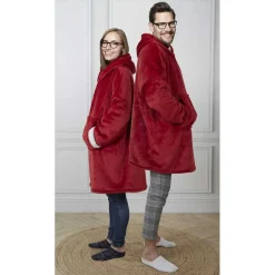 Sweat à Capuche Interieur Sherpa rouge - 118x85x2 cm-Home Deco Factory New