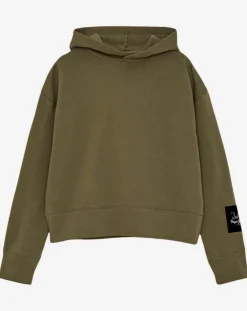 Femme Pepe Jeans Pulls^Sweat à capuche Patch kaki
