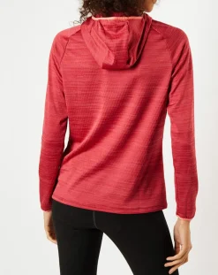 Femme Odlo Pulls^Sweat à capuche Run Easy Warm rouge
