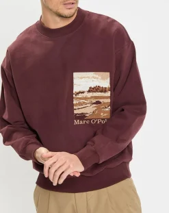 Sweat 100% Coton Bio Artwork bordeaux-Marc O'Polo Hot