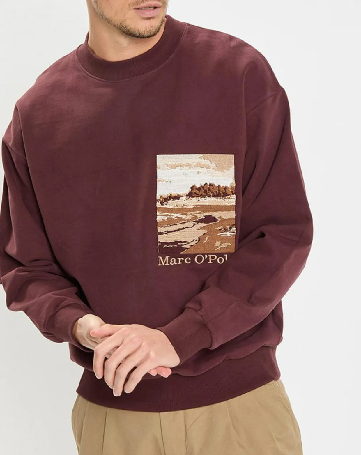 Sweat 100% Coton Bio Artwork bordeaux-Marc O'Polo Hot