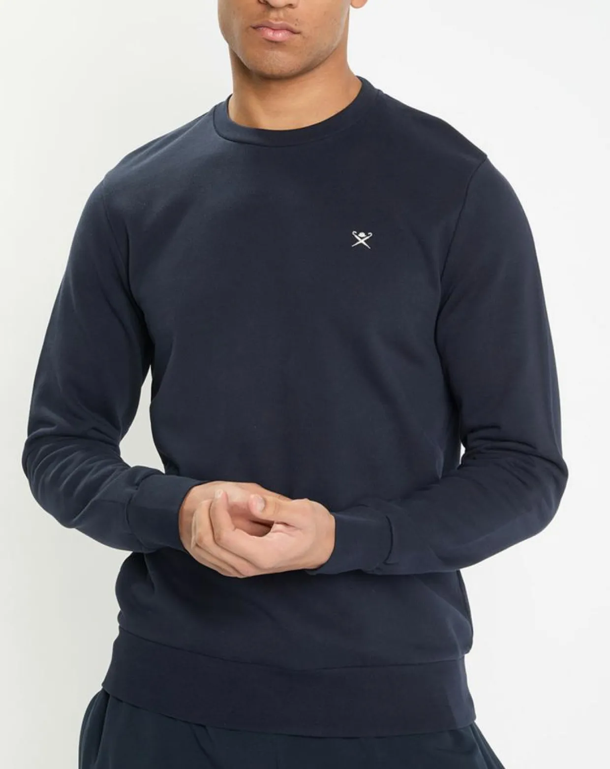 Sweat col rond bleu foncé-Hackett London New
