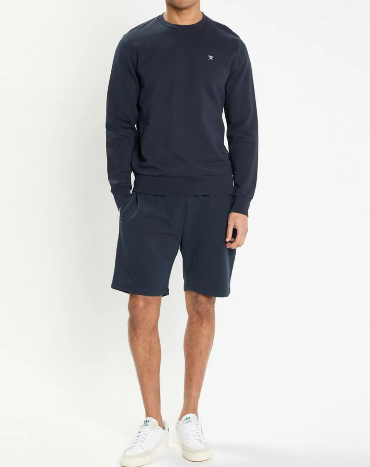 Sweat col rond bleu foncé-Hackett London New