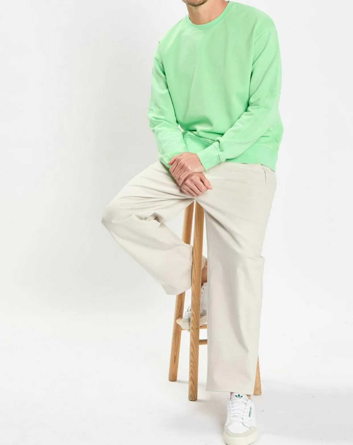 Sweat Col Rond Coudiere vert fluo-Marc O'Polo Clearance