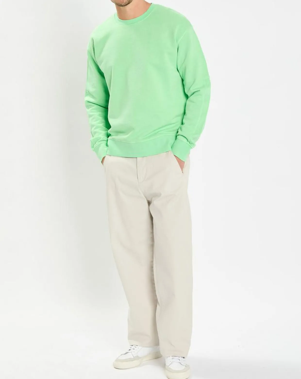 Sweat Col Rond Coudiere vert fluo-Marc O'Polo Clearance