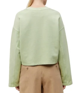 Sweat Col Rond Crop Coton Bio vert clair-Marc O'Polo Sale