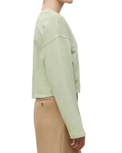 Sweat Col Rond Crop Coton Bio vert clair-Marc O'Polo Sale