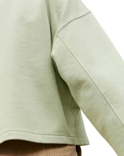 Sweat Col Rond Crop Coton Bio vert clair-Marc O'Polo Sale