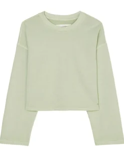 Sweat Col Rond Crop Coton Bio vert clair-Marc O'Polo Sale