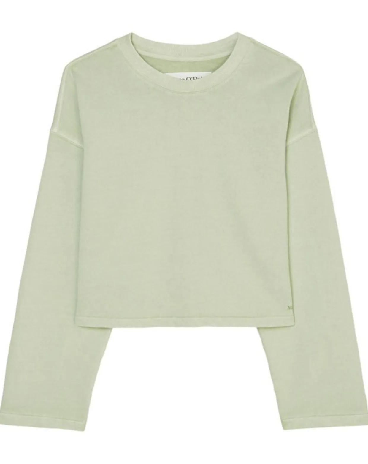 Sweat Col Rond Crop Coton Bio vert clair-Marc O'Polo Sale