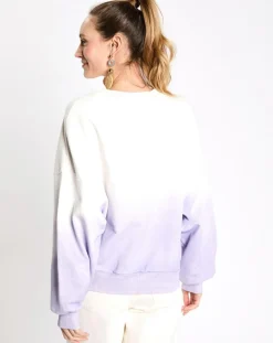 Femme Esprit Pulls^Sweat cr ml dip dye blanc/violet