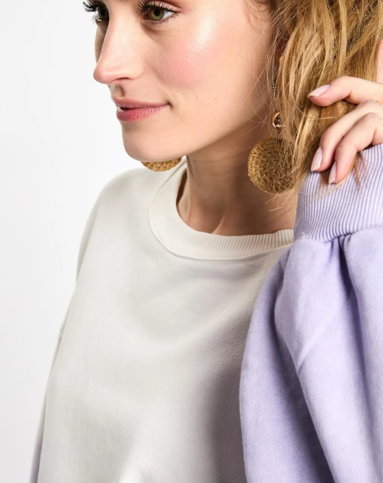 Femme Esprit Pulls^Sweat cr ml dip dye blanc/violet