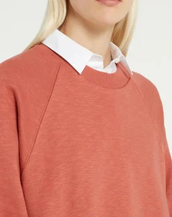 Sweat droit et long en Coton Lenny rose foncé-Galeries Lafayette