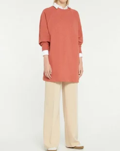 Sweat droit et long en Coton Lenny rose foncé-Galeries Lafayette