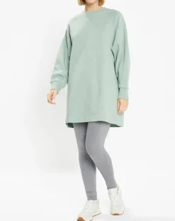 Sweat droit et long en Coton Lenny vert clair-Galeries Lafayette Hot