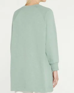 Sweat droit et long en Coton Lenny vert clair-Galeries Lafayette Hot