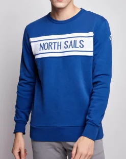 Homme North Sails Pulls^Sweat en coton brossé bleu