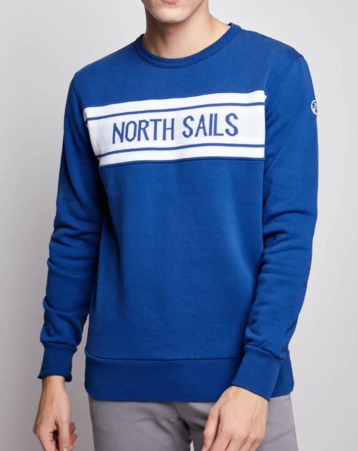 Homme North Sails Pulls^Sweat en coton brossé bleu