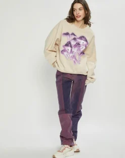 Femme Acne Studios Pulls^Sweat Fa-Ux imprimé beige/violet