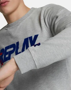 Homme Replay Pulls^Sweat Feutre gris clair