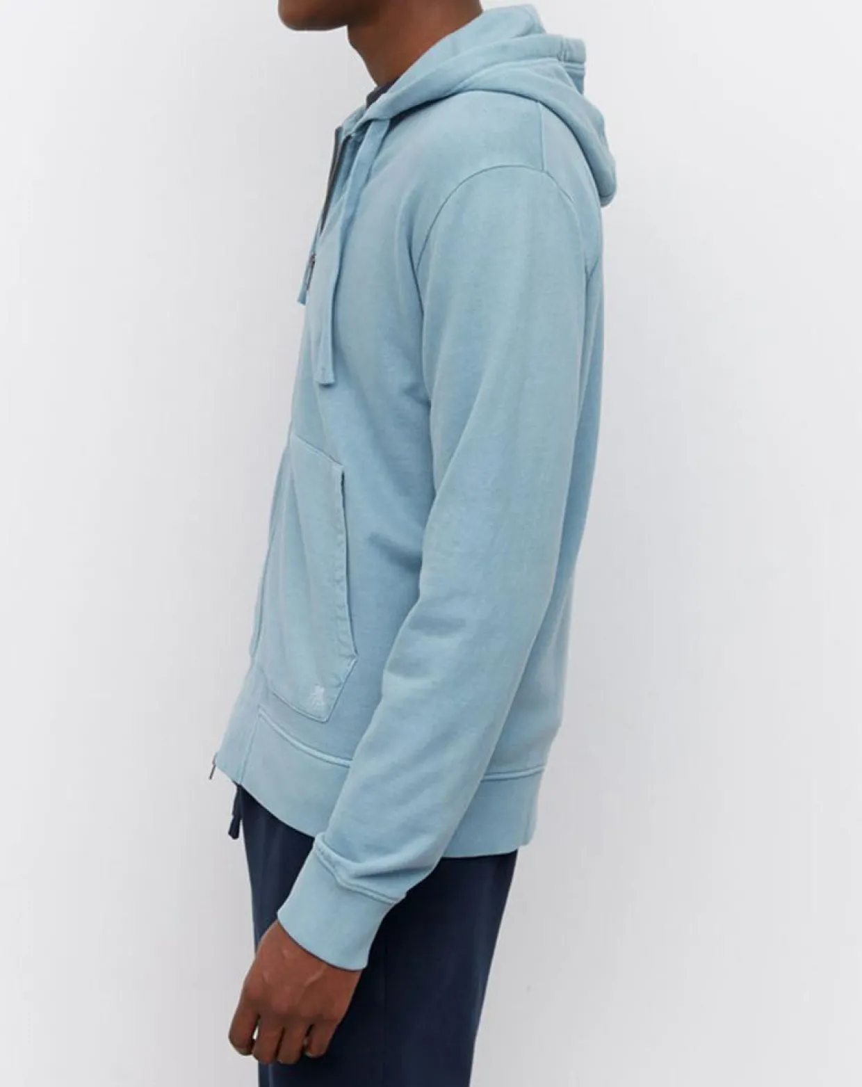 Homme Marc O'Polo Pulls^Sweat Full Zip à Capuche Coton Organic bleu clair