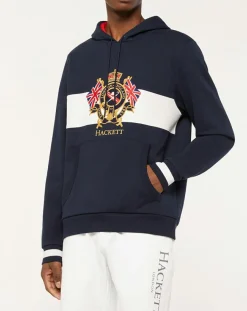Sweat Hoodie Blason bleu marine-Hackett London Discount