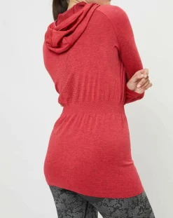 Sweat léger technique à capuche Irbis Warm rouge/hibiscus-Odlo Outlet